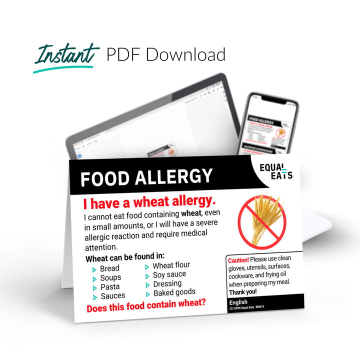 Wheat Allergy Printable Card (PDF Download)