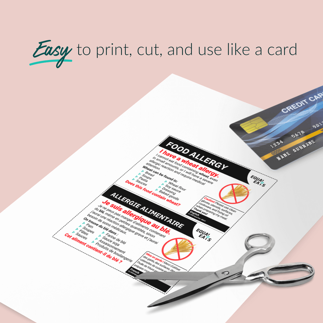 Wheat Allergy Printable Card (PDF Download)