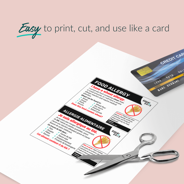 Wheat Allergy Printable Card (PDF Download)