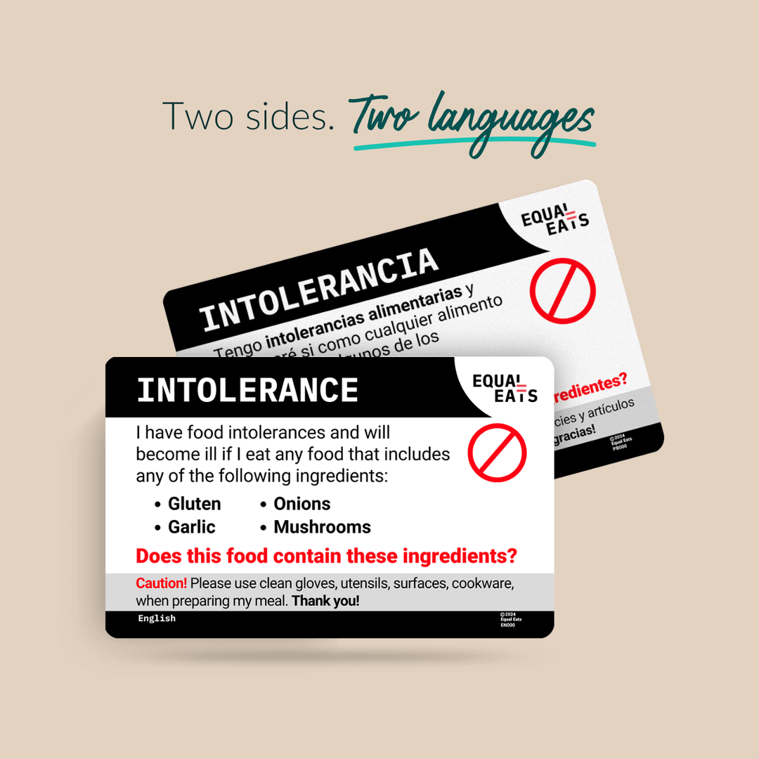 Customized Intolerance Translation Card