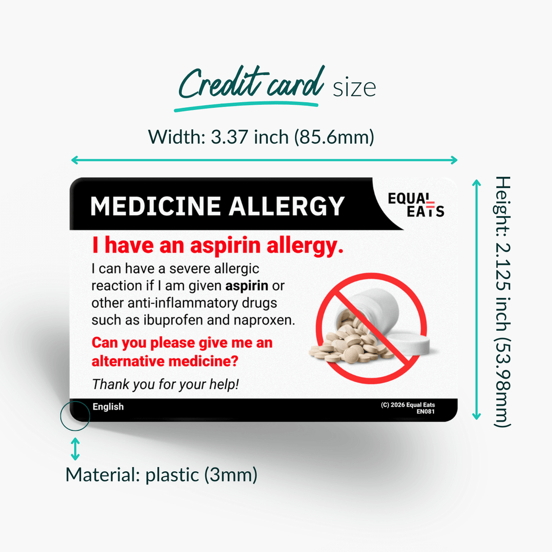 Spanish (Latin America) Aspirin Allergy Card