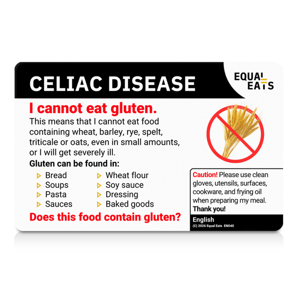 English side of the celiac disease translation card