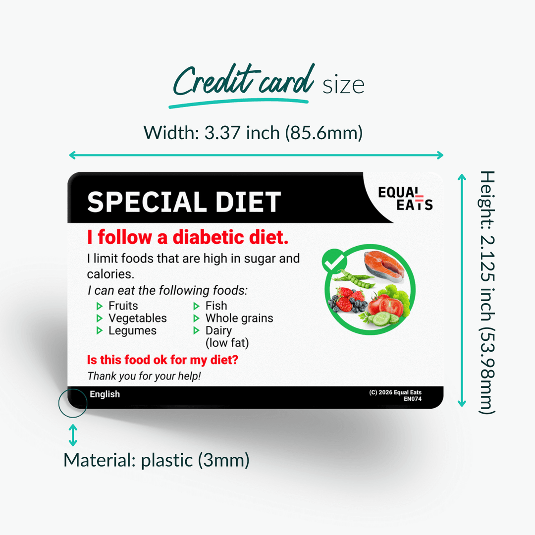 Diabetic Diet Translation Card