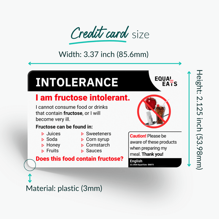 Vietnamese Fructose Intolerance Card