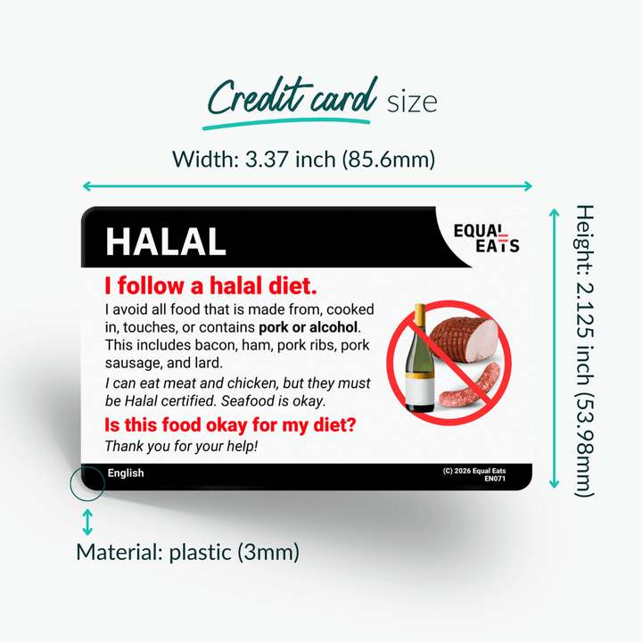 Halal Diet Translation Card