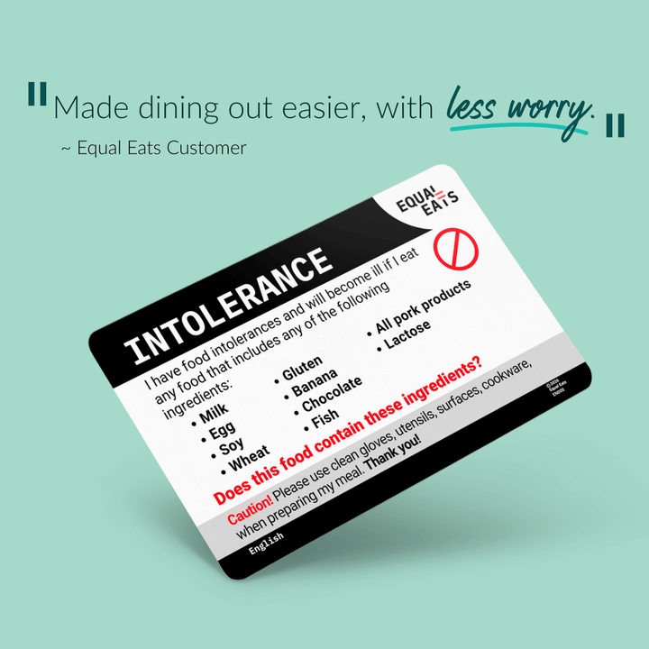 Customized Intolerance Translation Card