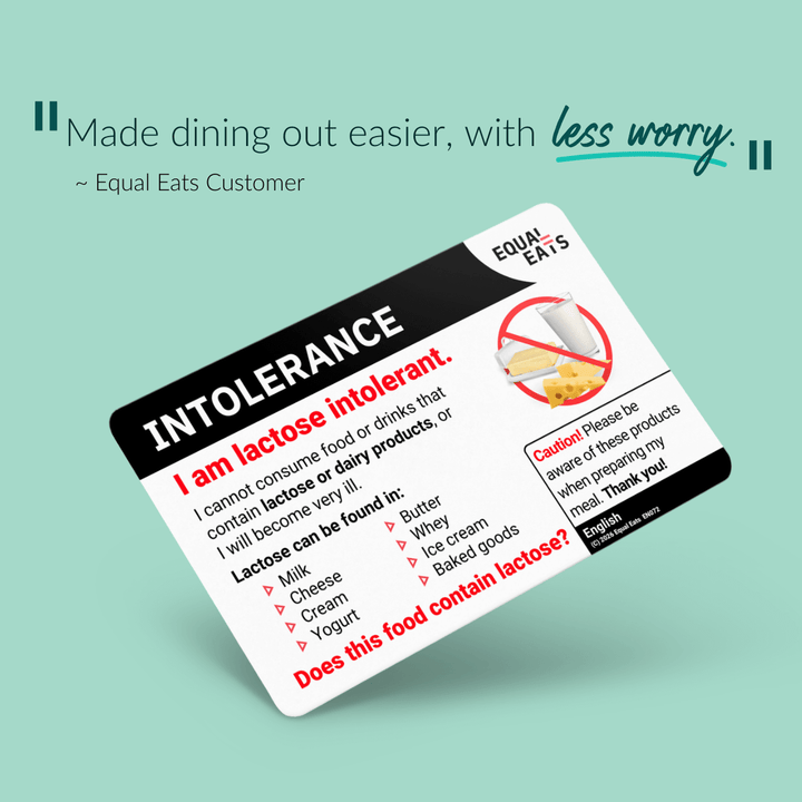 Lactose Intolerance Translation Card