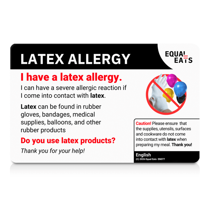 Latex Allergy Translation Card