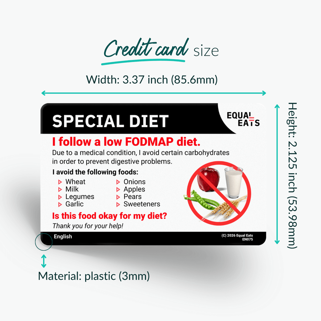 Low FODMAP Diet Translation Card
