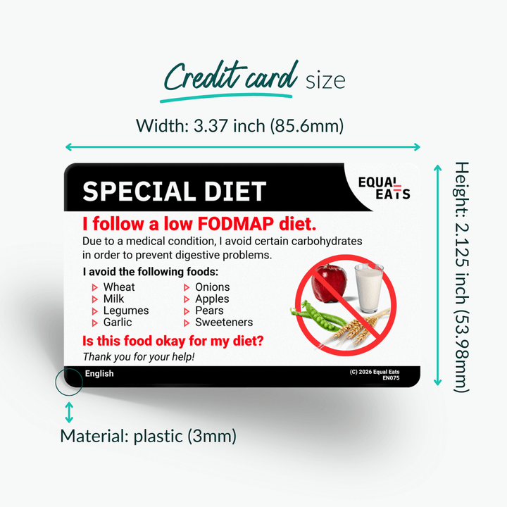 Low FODMAP Diet Translation Card