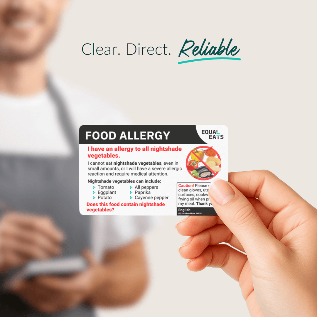 Nightshade Vegetable Allergy Translation Card