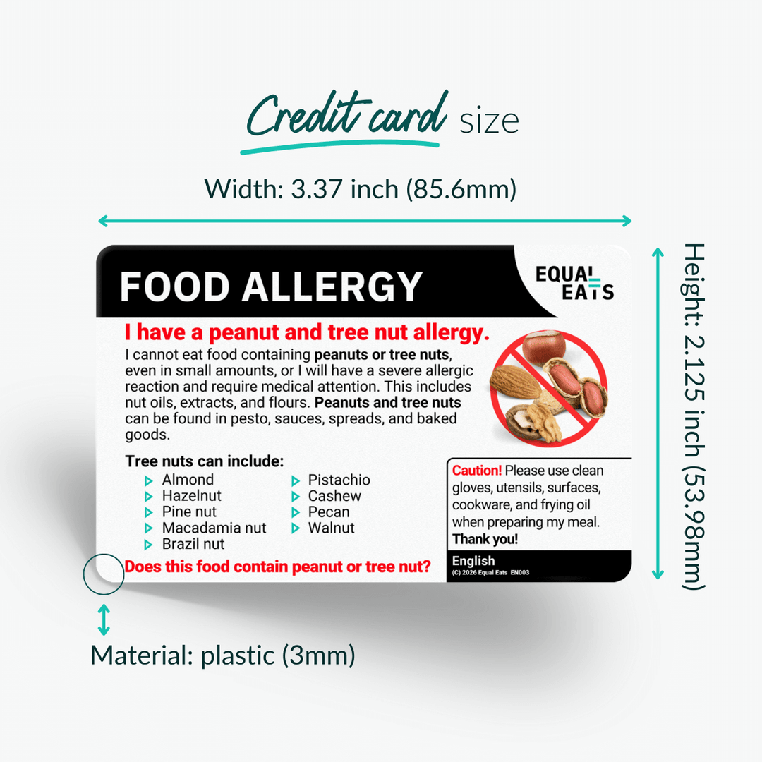 Danish Peanut and Tree Nut Allergy Card