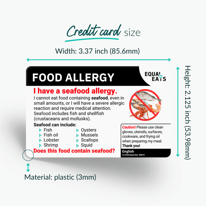Arabic Seafood Allergy Card