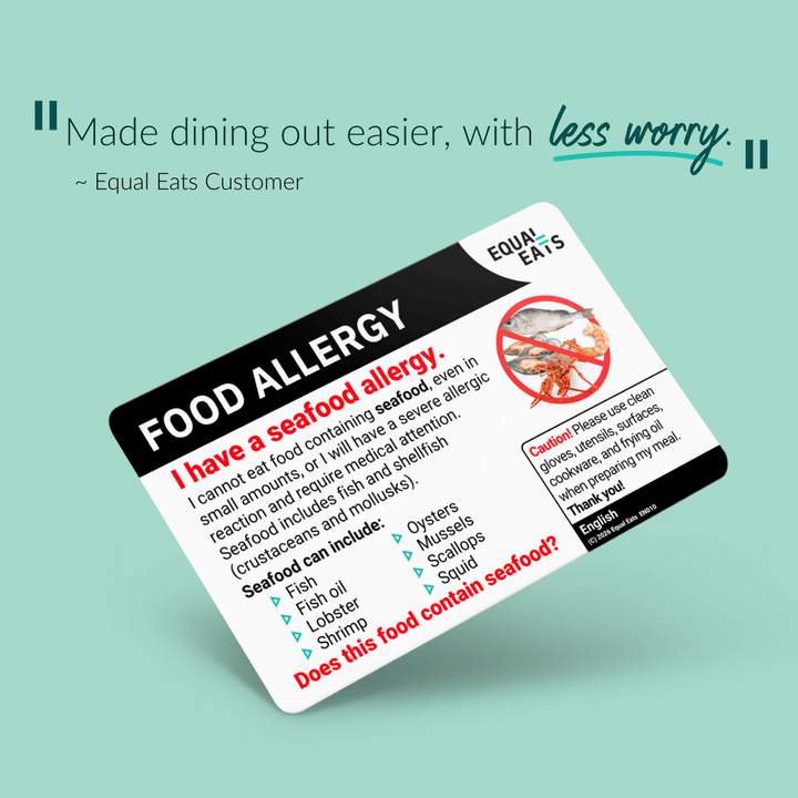 Seafood Allergy Translation Card