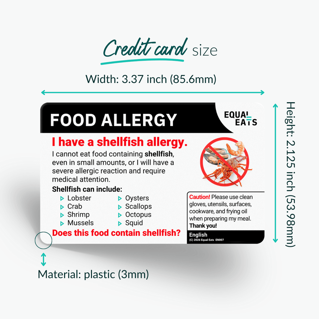 Shellfish Allergy Translation Card