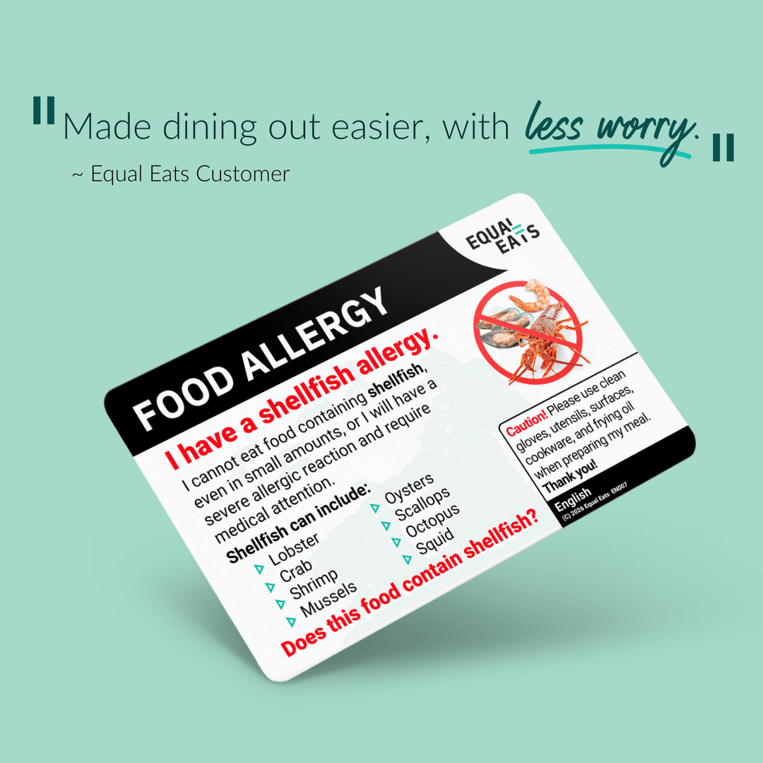 Shellfish Allergy Translation Card