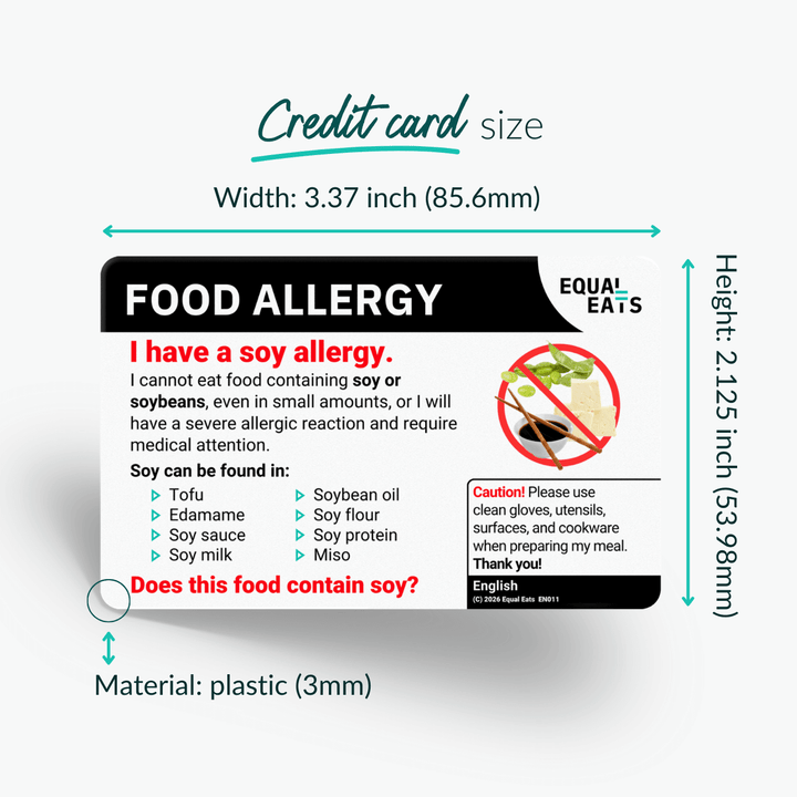 Vietnamese Soy Allergy Card