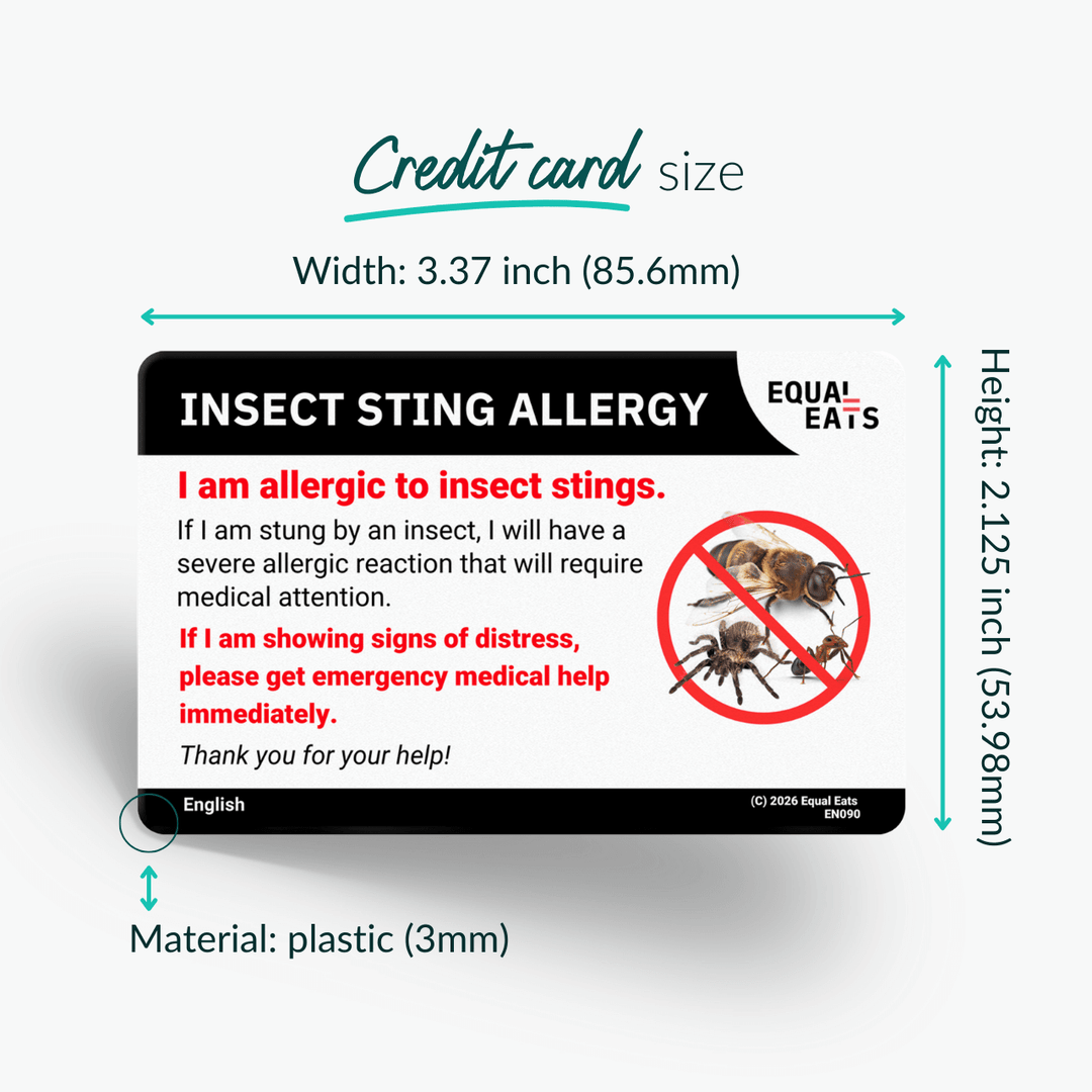 Vietnamese Insect Sting Allergy Card