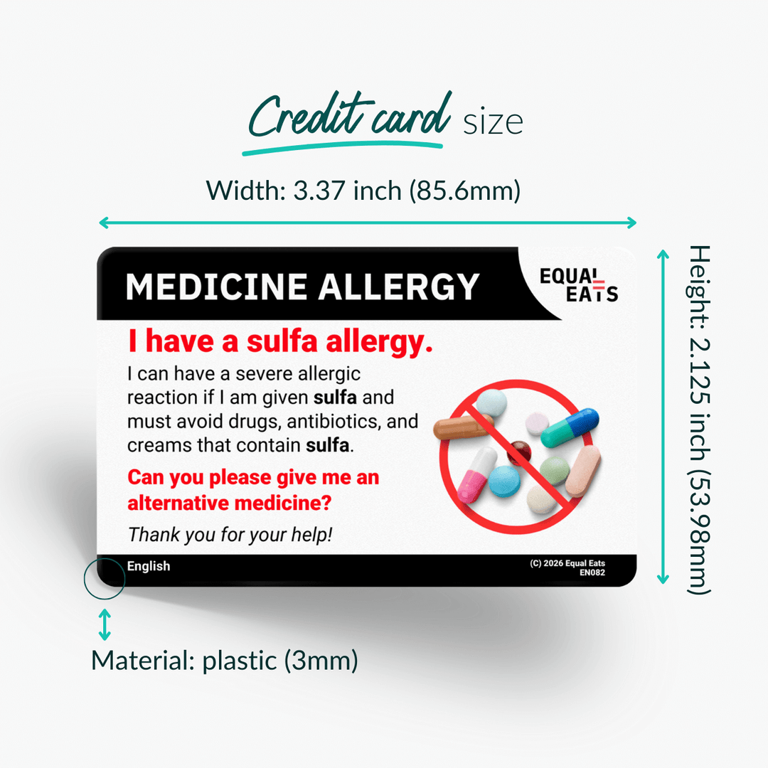 Sulfa Allergy Translation Card Sulfa Allergy Translation Card