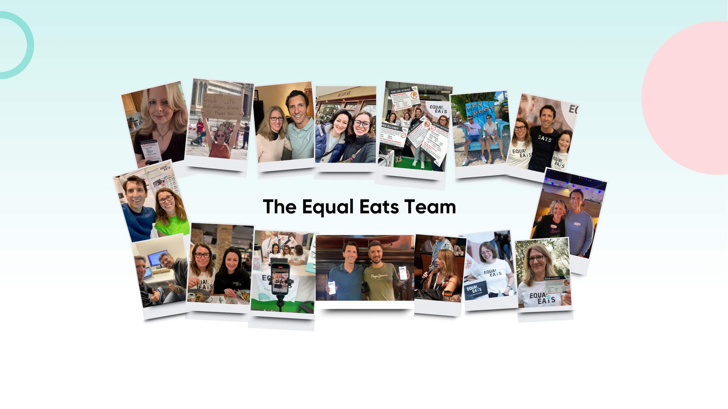 Collage of the Equal Eats team, specialists in allergy and celiac translation cards