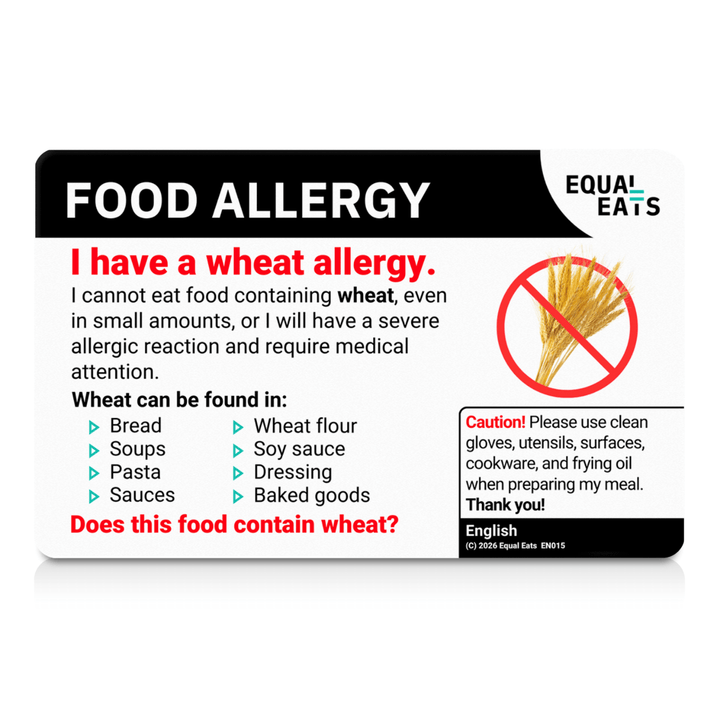 Wheat Allergy Translation Card