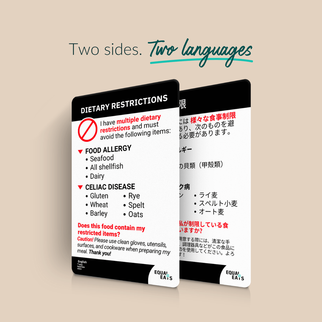 Multiple Dietary Restriction Customized Card