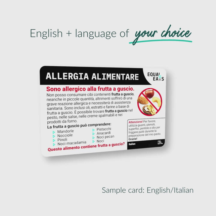 Spanish (Spain) Tree Nut Allergy Card