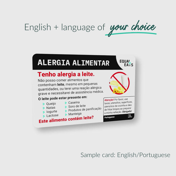 Milk Allergy Translation Card