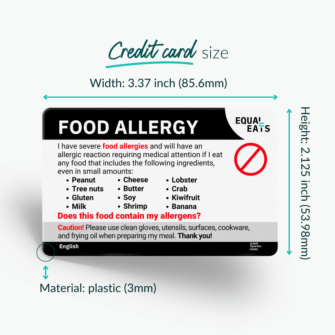 Customized Multiple Food Allergy Translation Card