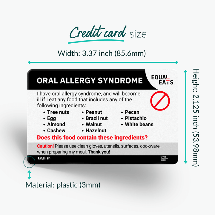 Oral Allergy Syndrome Translation Card