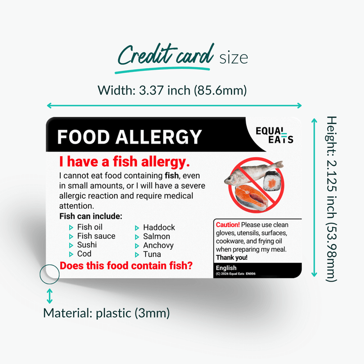Fish Allergy Translation Card