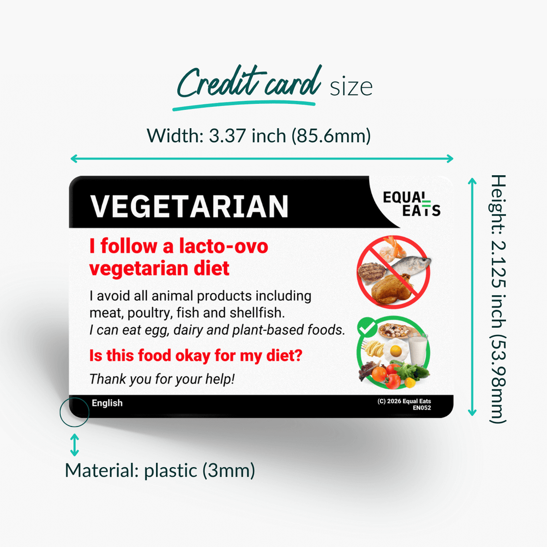 Lacto Ovo Vegetarian Translation Card