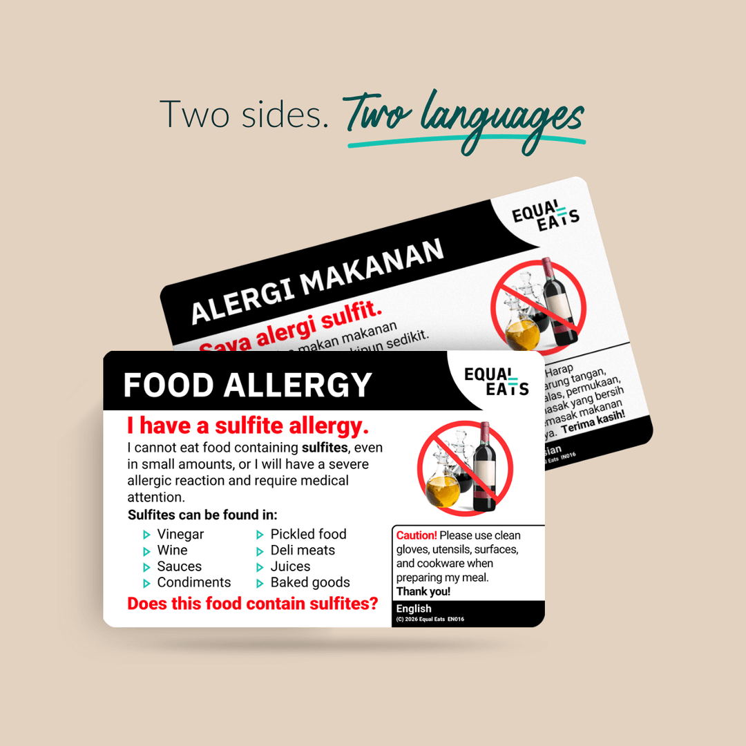 Sulfite Allergy Translation Card