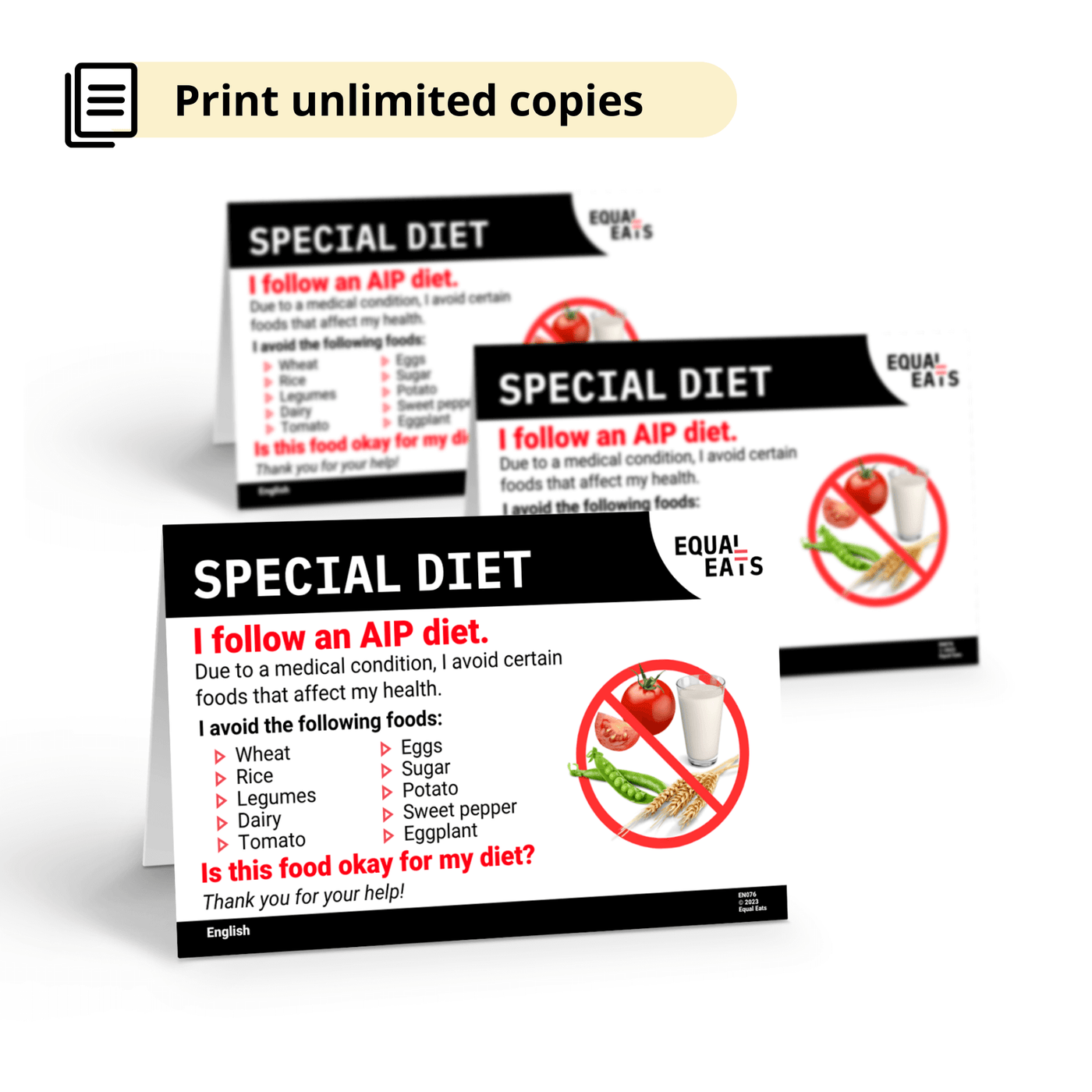 AIP Diet Restaurant Cards