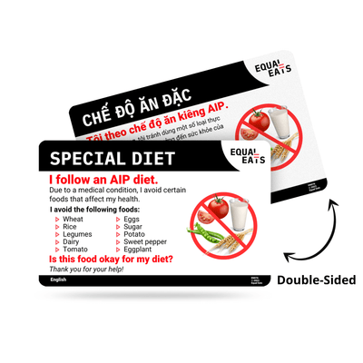 AIP Diet Translation Card, Foods to Avoid on AIP Diet