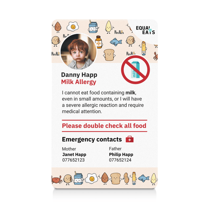 Allergy Pen Pals Milk Allergy ID Card (EqualEats)