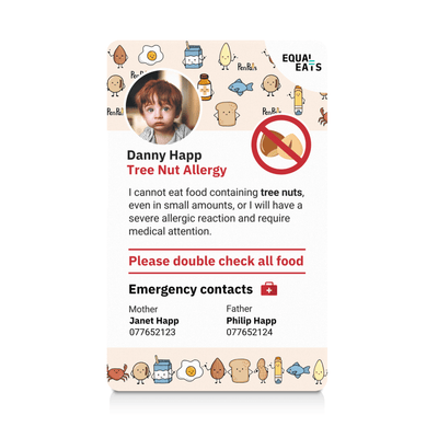 Allergy Pen Pals Tree Nut Allergy ID Card (EqualEats)