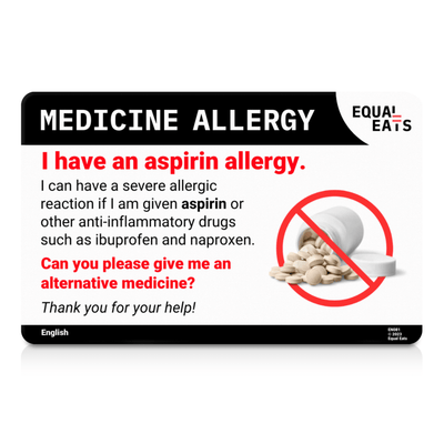 Aspirin Allergy Card by Equal Eats