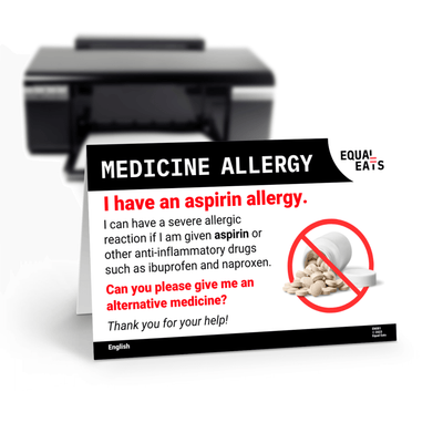 Aspirin Allergy Card by Equal Eats