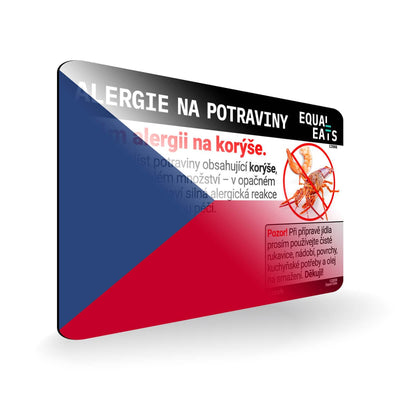 Crustacean Allergy in Czech. Crustacean Allergy Card for Czech Republic