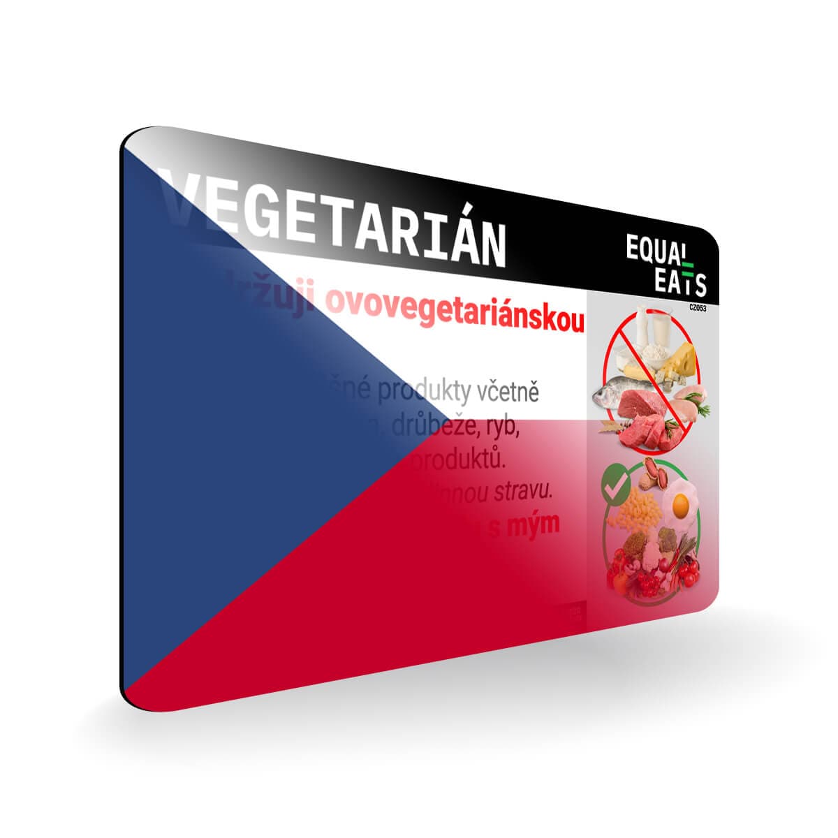 Ovo Vegetarian in Czech. Card for Vegetarian in Czech Republic