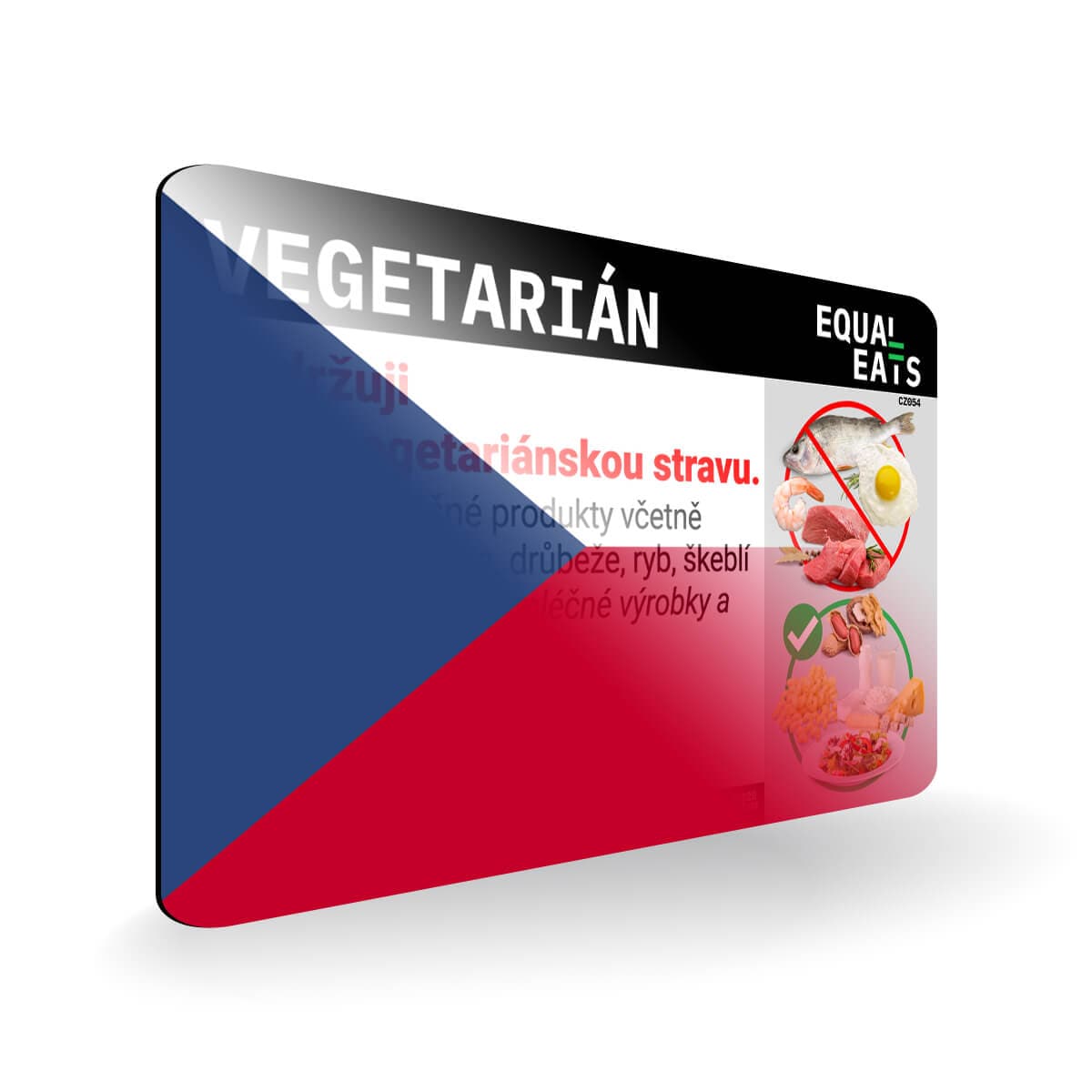 Lacto Vegetarian Card in Czech. Vegetarian Travel for Czech Republic