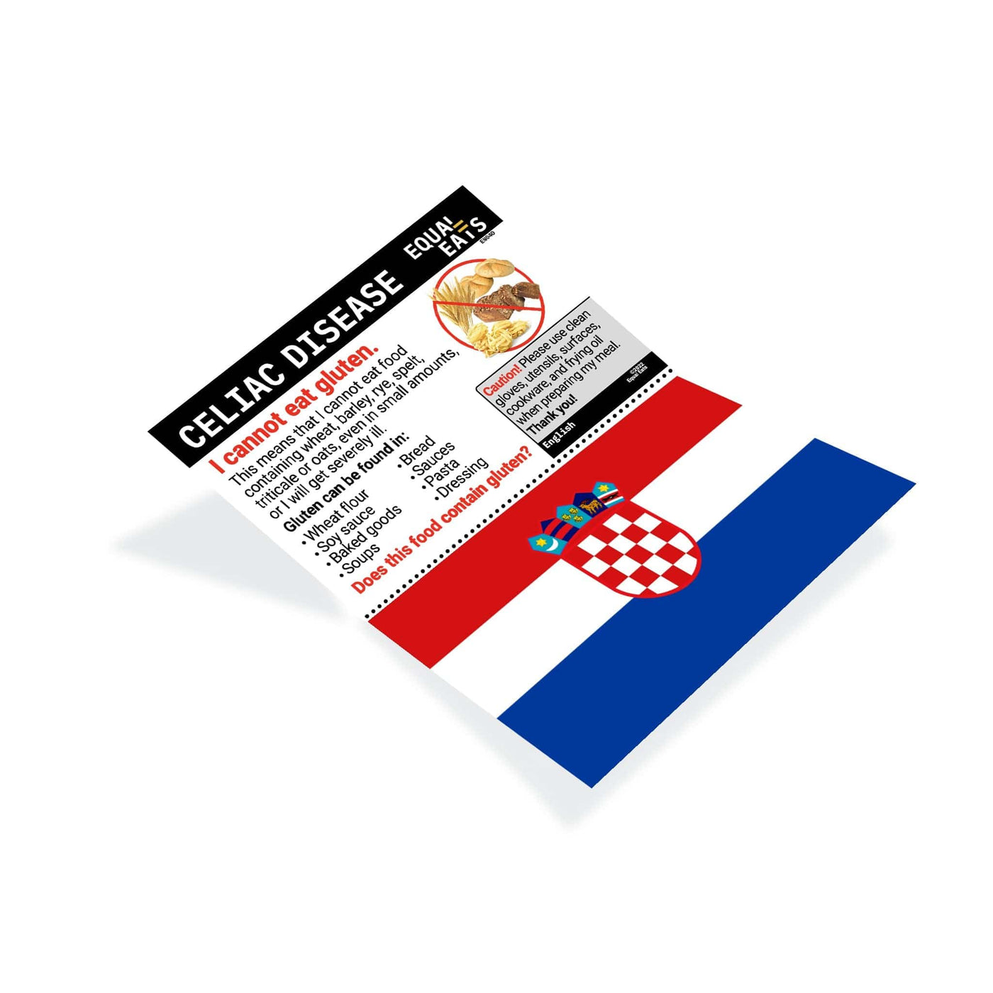 Croatian Gluten Free Card