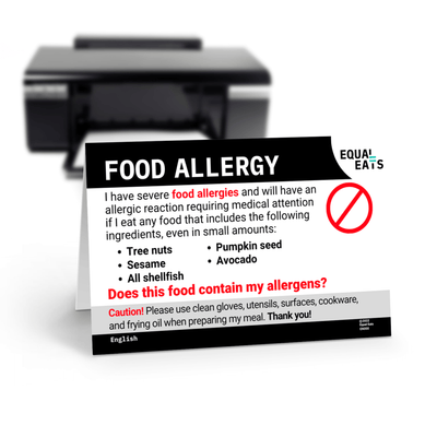 Customized Food Allergy Card by Equal Eats
