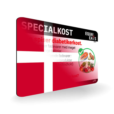 Diabetic Diet in Danish. Diabetes Card for Denmark Travel