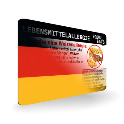 Wheat Allergy in German. Wheat Allergy Card for Germany