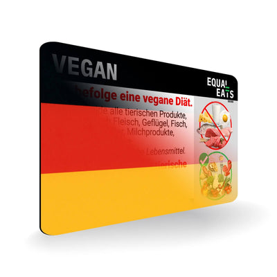 Vegan Diet in German. Vegan Card for Germany