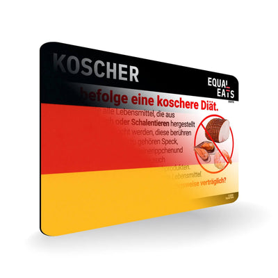 Kosher Diet in German. Kosher Card for Germany