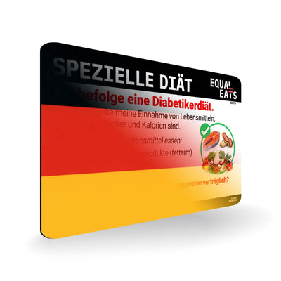 Diabetic Diet in German. Diabetes Card for Germany Travel
