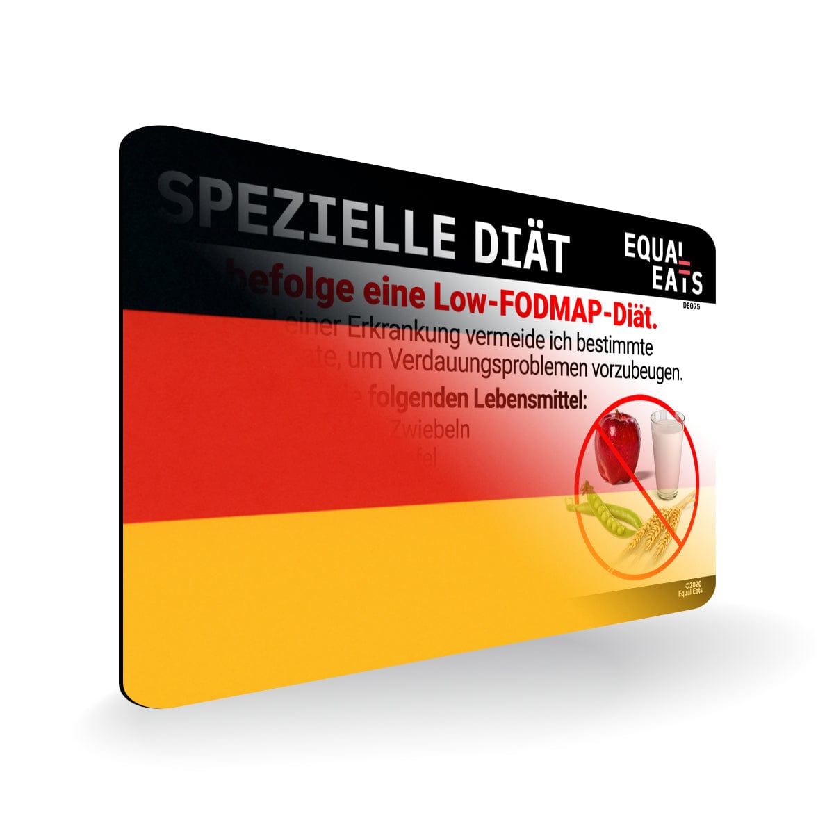 Low FODMAP Diet in German. Low FODMAP Diet Card for Germany